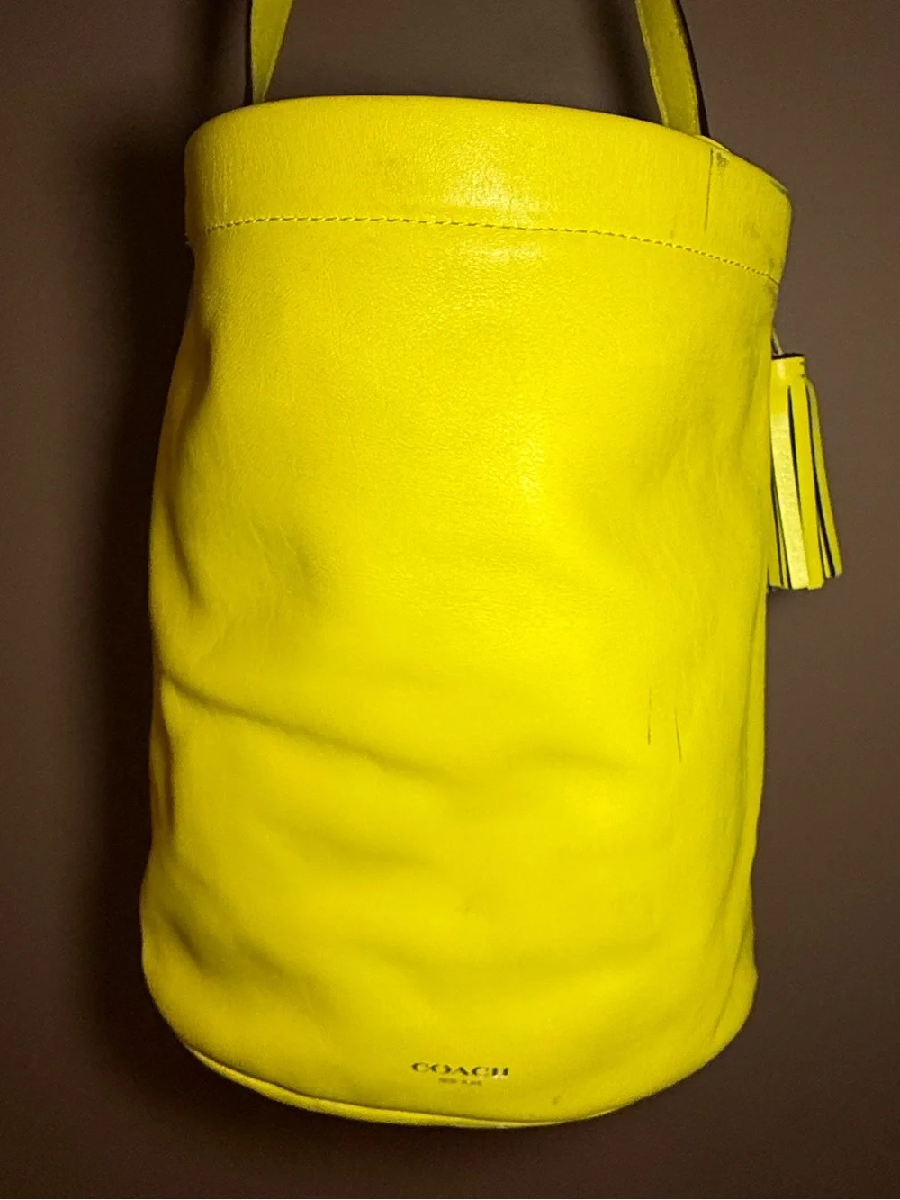 Coach Legacy Archival Bucket Bag | Rare Chartreuse Yellow Glove-Tanned Leather